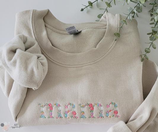 Floral Mama Embroidered Crew Pre-Order