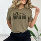 Woman wearing All Peopled Out Tee in Heather Olive