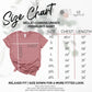 Bella + Canvas Unisex Premiums T-Shirt Size Chart