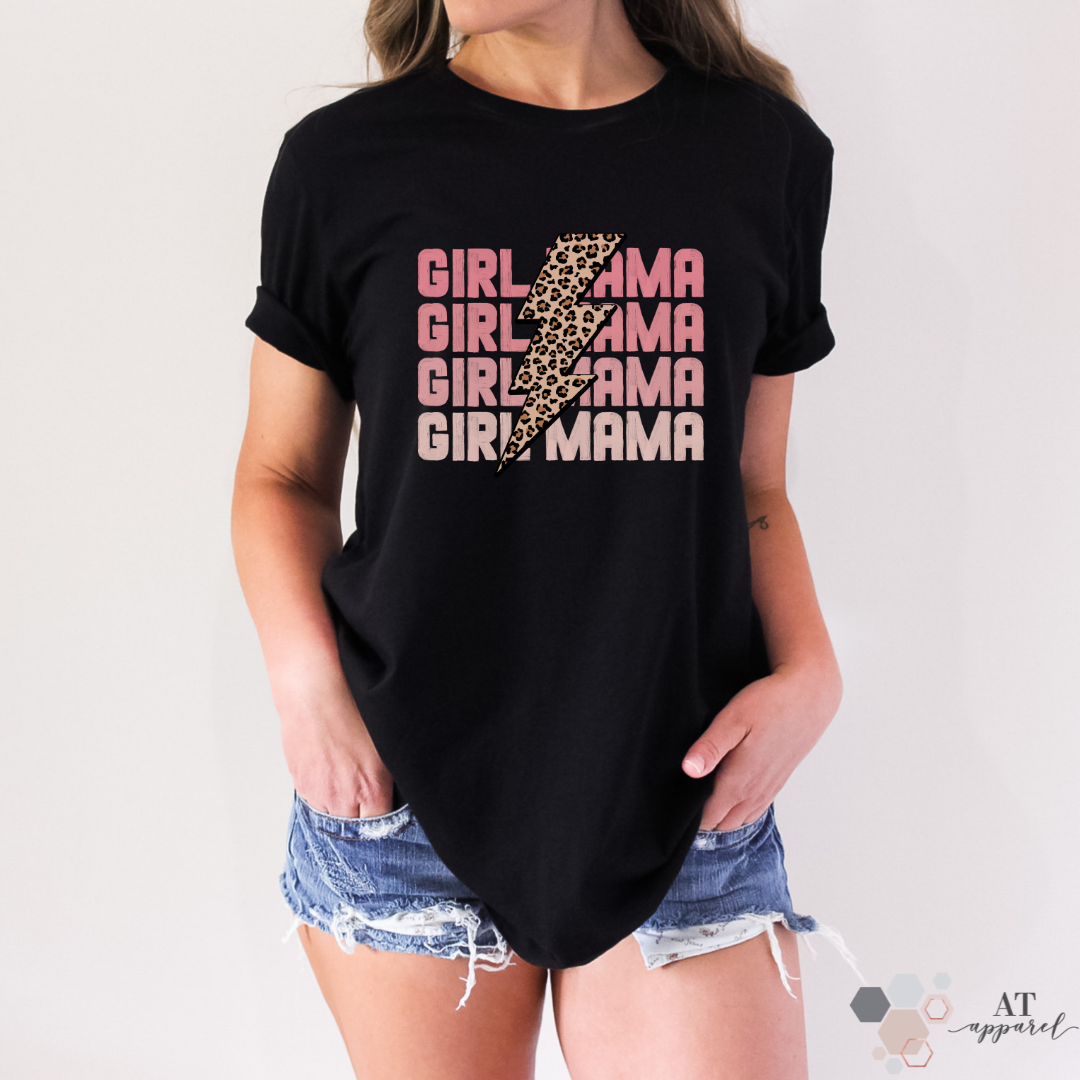 Lightning Girl Mama Tee in Black