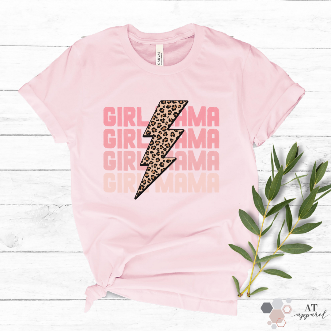 Lightning Girl Mama Tee in Soft Pink