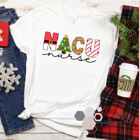 NICU Nurse Christmas Tree Tee