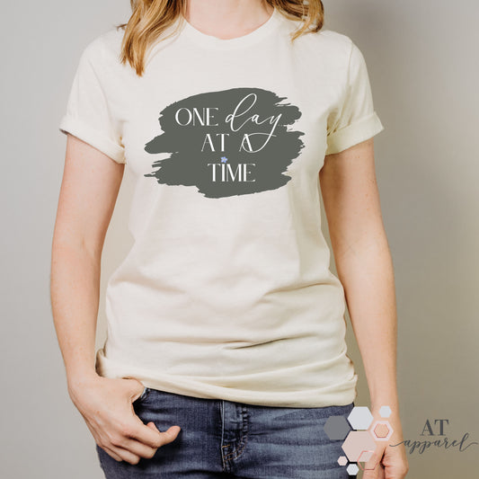 One Day at a Time Tee in Heather Natural