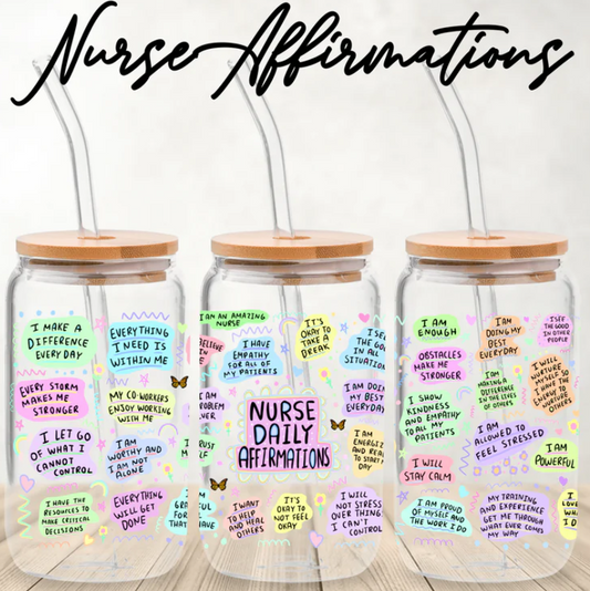 Nurse Affirmations Glass Tumbler