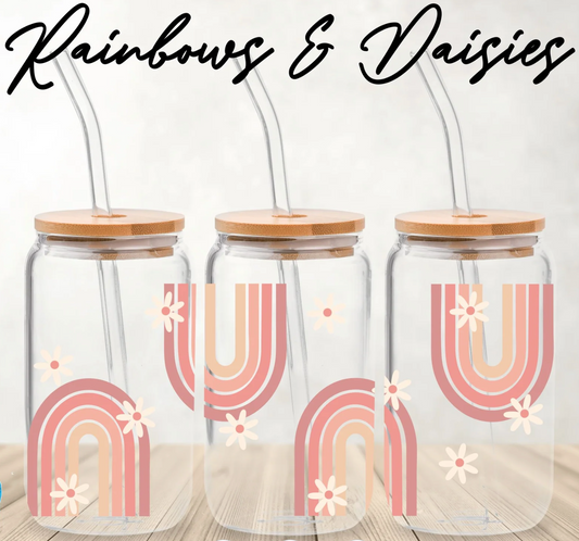 Boho Rainbow Glass Tumbler