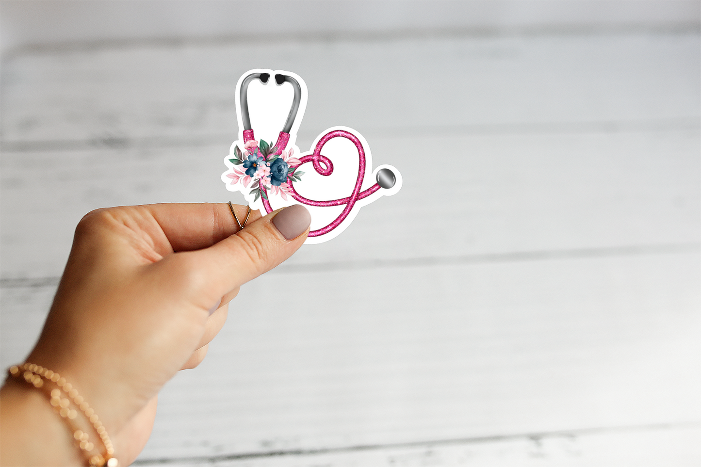 Floral Stethoscope Sticker