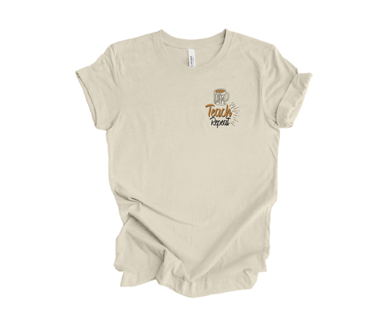 Coffee Teach Repeat Pocket Tee