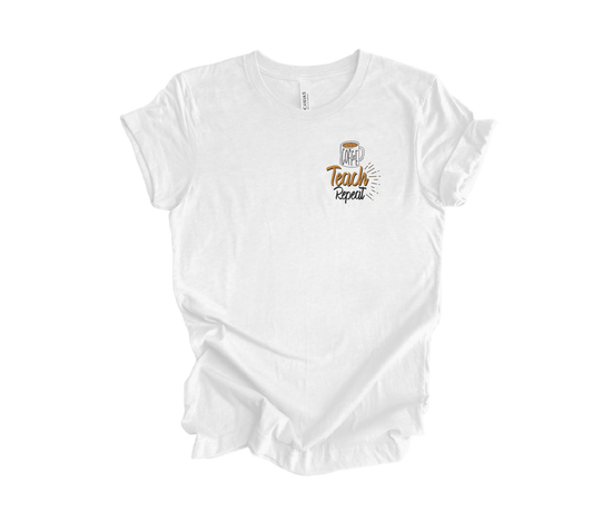 Coffee Teach Repeat Pocket Tee