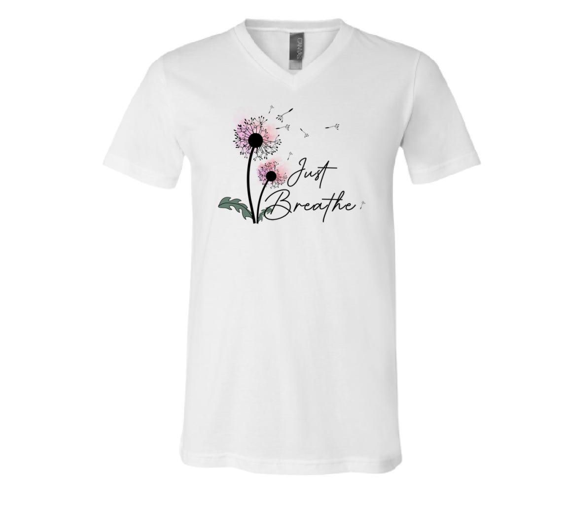 Just Breathe V-Neck Tee