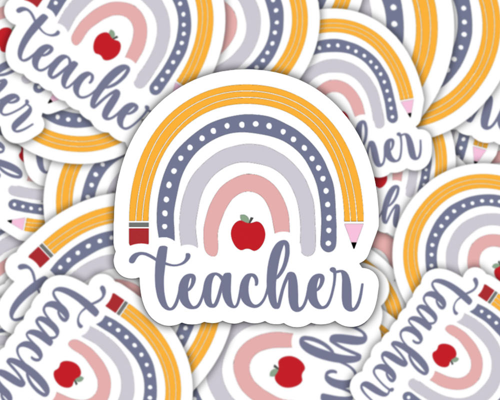 Teacher Rainbow Sticker